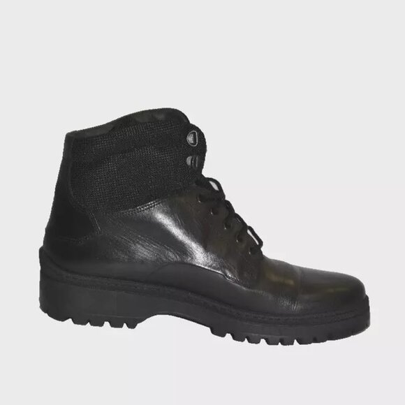 New! Bruno Magli Val Leather Derby Boots Size 10.5 M Black DD328A main image 5